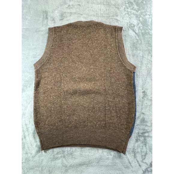 Vintage Jantzen Vest Men's Medium Brown and Blue Wool Blend Sweater vest - Picture 2 of 9